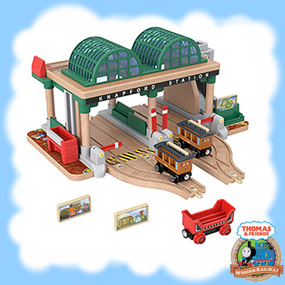 THOMAS FRIENDS WOODEN KNAPFORD STATION PASSENGER PICKUP PLAYSET